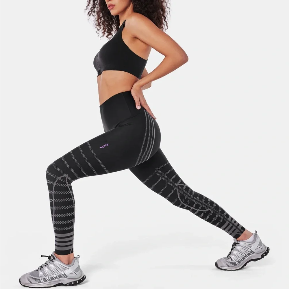 Fanka Body Sculpt Recovery Leggings. Black & Grey XL - Picture 7 of 12